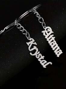 个性化不锈钢钥匙扣，闪亮字母 - 优雅时尚的女士配饰，适合背包和送礼