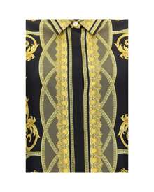 Versace Silk Shirt Baroque Print Long Sleeves - Multicolor - View 3