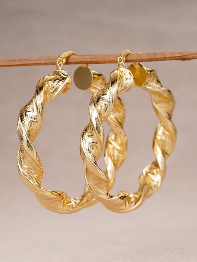 1 Par de Pendientes de Aro Clásicos para Mujer para Boda, Aniversario, Fiesta de Compromiso, Joyería, Regalo del Día de San Valentín