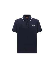 Gucci Men Cotton Polo Shirt Short Sleeves - 藍色 - 查看 1