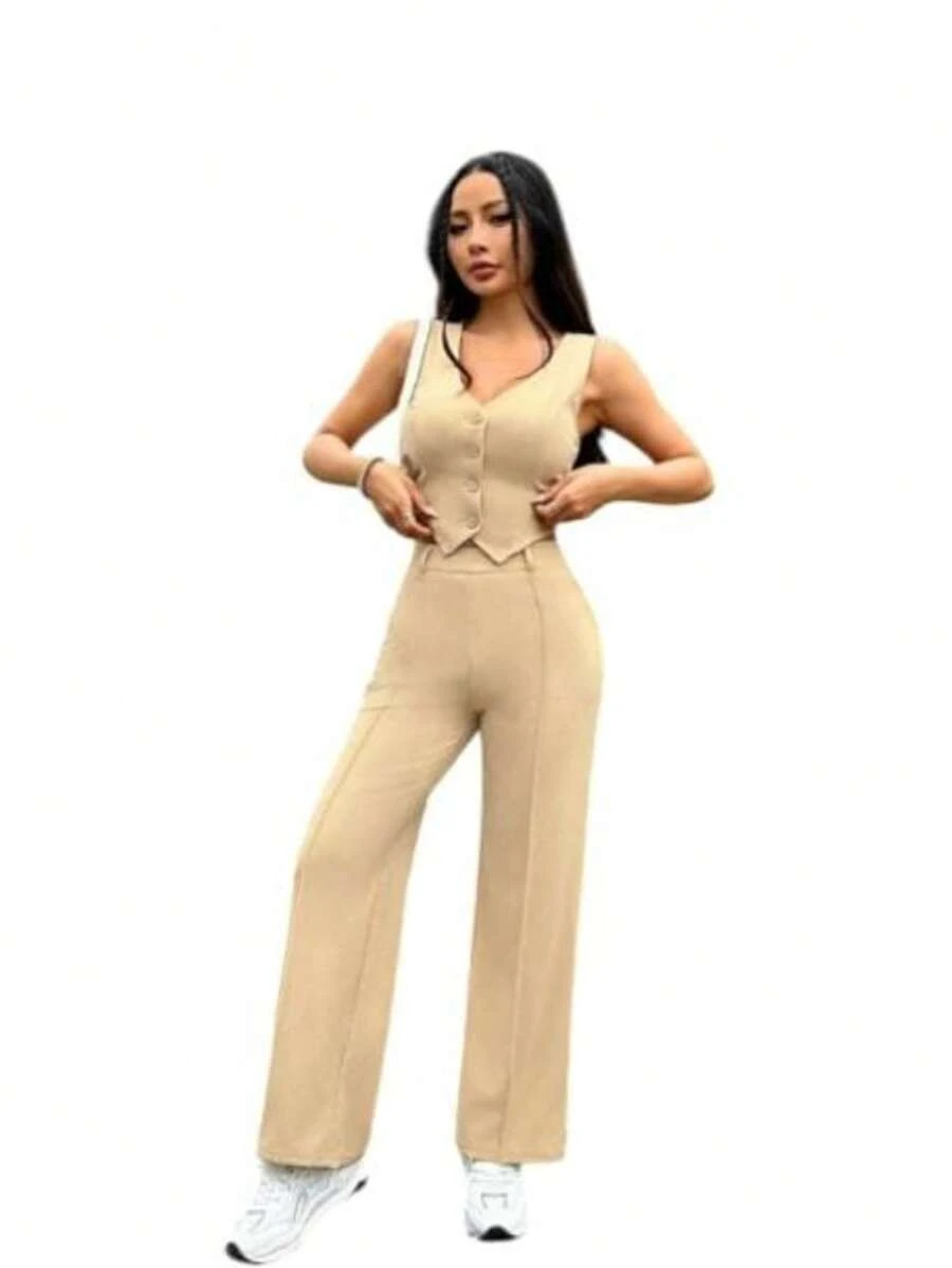 Conjunto Dos Piezas Pantalón Y Chaleco De Mujer