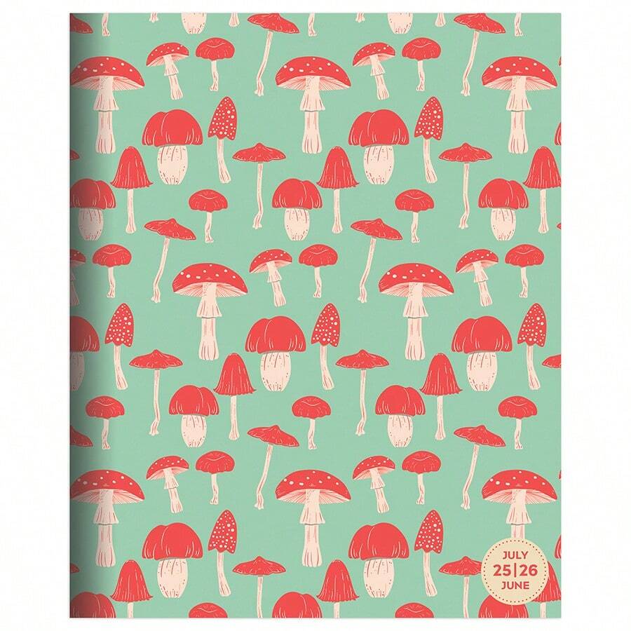 July 2025 - June 2026 Magic Mushroom Medium Monthly Planner - Multicolor - View 1