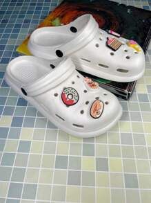 2025 Summer New Fashion Lightweight Women Hollow Cake & Ice Cream Cartoon Designed Breathable Sandals, With Removable Flower Decor, DIY Combination Beach Slippers (Size Runs Small, Please Order 1 Or 2 Size Up)