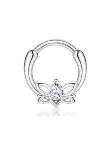 BESTEEL 1 buc inele septum 16G cercei Daith inele nas inel oțel inoxidabil CZ opal cartilaj Helix cercei tragus septum clicker piercing bijuterii