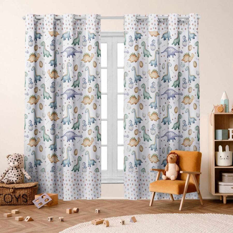 Children's Printed Curtain 3.00x2.20 Decoration, Bedroom, Window - Various Prints - Vàng - Xem 1