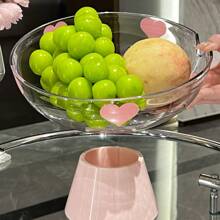 Tazón de fruta de plástico de estilo de lujo con tapa, plato de bocadillos de alta gama, plato de fruta de alta estética creativa para la mesa de café de la sala de estar, uso en la cocina del hogar, tazón grande para contacto con alimentos