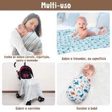 Pacote com 5 Fraldas de Pano Luxo Marca Minasrey Estampadas p/ Bebês e Recém-Nascidos 70cm x 70cm - 100% Algodão Duplo, Extra Absorvente - Ideal para Enxoval