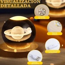 6CM NIGHT LIGHT BALL WITH USB CABLE - SATURNO - View 2
