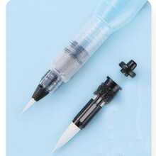 水彩画笔，适用于绘画、绘画、刻字 - 可再填充尖头美术用品 - 透明藍 - 查看 5