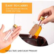 42/5pcs Mini Liquor Bottles,Plastic Empty Bottles,With Golden,Silvery,Black And Rose Screw Cap,And Square Hangtag, Have Funnel And Rope, Small Size Easy To Take Out Of The House Without Taking Up Space, For Weddings,Social Gatherings,Outdoor Camping,Restaurants, Cafes.