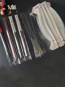 200 个长方形礼品包装袋，自粘透明收纳珠宝和项链袋 - 無色 - 查看 2