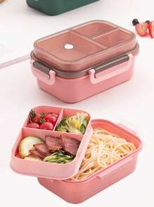 FoBianJie Conjunto de Caja de Almuerzo Bento con Tapa Transparente -3 Compartimentos, Recipiente Reutilizable para Preparar Alimentos con Cubiertos - Apilable, Manual, Lavado a Mano, Contenedor de Alimentos Cuadrado No Eléctrico, Apto para el Trabajo y Viajes - Multicolor - Ver 12