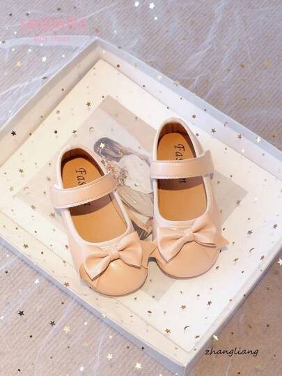 Novos Sapatos Casuais Planos Minimalistas para Meninas com Laço Decorativo, Design Simples, Fechamento com , Versátil e Fácil de Usar