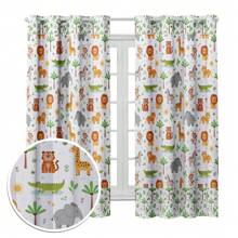 Children's Printed Curtain 3.00x2.20 Decoration, Bedroom, Window - Various Prints - Light Beige - 查看 2