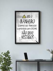 Quadro Decorativo Use o Banheiro Escritório Sala Quarto Hall - Preto - Visão 5