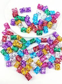 100Pcs Multicolour Hair Jewelry For Braids Dreadlocks Beads Hair Rings Hair Clips Adjustable Metal Cuffs For Hair Braids Accessories, School Stuff, Hair Accerssories