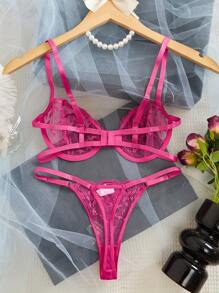 Cienkie ramiączka, komplet bielizny, biustonosz i majtki, seksowna odzież damska