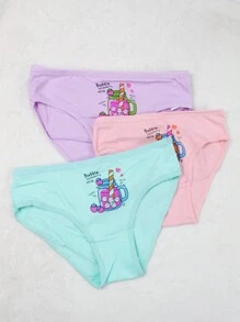 Pack de 3 calzones de algodón para niña, con un lindo diseño de malteada, cómodo, ajustable y confortable (los colores se envían al azar). - Multicolor - Ver 6