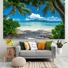 A Tropical Beach Photo Background - Versatile Photography Banner For Photography, Spring/Summer Decorations, Parties - Palm Trees, Blue Sky And Ocean Designs, No Electricity Required