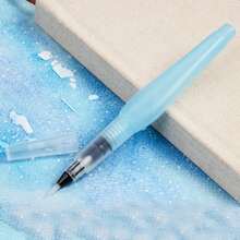 水彩画笔，适用于绘画、绘画、刻字 - 可再填充尖头美术用品 - 透明藍 - 查看 7