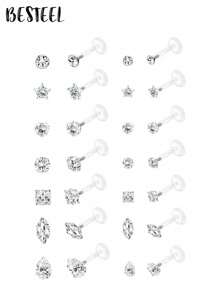BESTEEL 1 pieza Pendiente de cartílago de hélix frontal, trágus de 16G con rosca interna, anillo Monroe para el labio de 8MM, joyería de piercing corporal