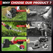 RELOIVE  4-In-1 Telescoping Pole Hedge Trimmer/Grass Shear/Shrub Trimmer/Grass Trimmer With 2.0 Ah Battery,12V (Red)