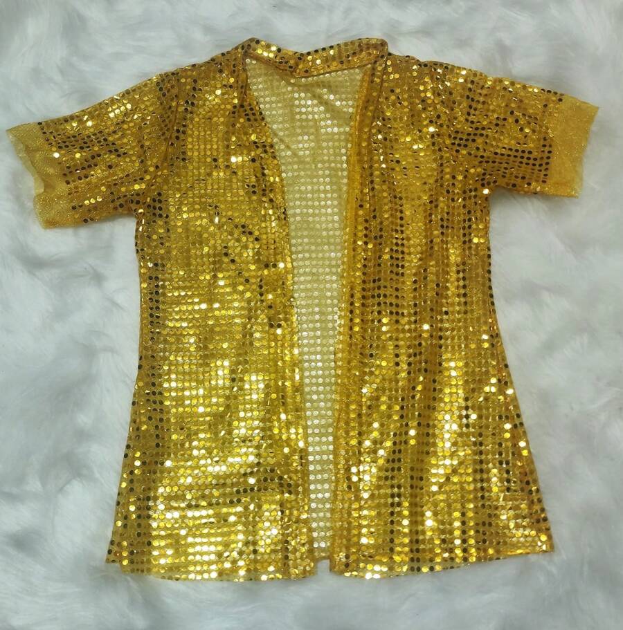 Carnival Sequin Kimono *ONE SIZE* - Yellow - View 1