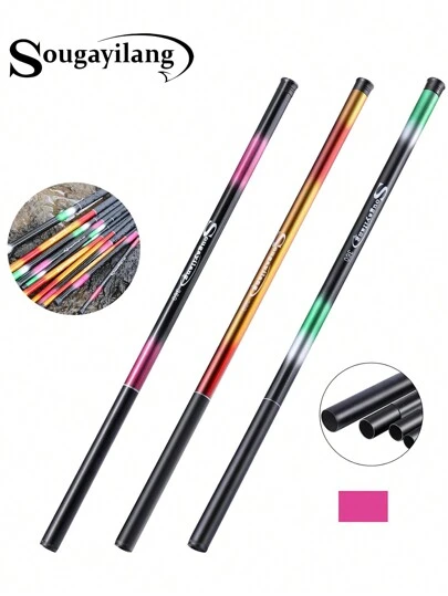 SOUGAYILANG Canne à pêche de carpe Perche à main 2,7/3,6/4,5/5,4M Portable Ultra Léger Fibre de verre Télescopique Canne à pêche Charge maximale 5Kg Outils de pêche pour la pêche en eau douce et en mer Truite Saumon Équipement de pêche