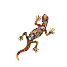 1pc Colorful Crystal Rhinestone Lizard Bohemian Style Casual Zinc Alloy Animal Brooch, Suitable For Party & Daily Wear - Color - View 3
