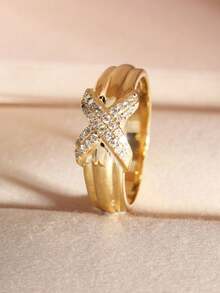 1pc S925 Sterling Silver Creative Twisted Knot Ring, Women's Eternity Ring, Exquisite Jewelry Gift - Gold - View 4