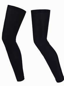A Pair Of Long-Length Lycra Leg Warmers And Knee Protectors -- Suitable For Sports Such As Basketball And Cycling. High-Elasticity Ice-Silk Sun-Protection, Breathable And Quick-Drying Sports Leg Protectors. Gym Accessories Knee Support Sports Knee Pads Gym Knee Pads