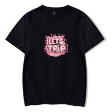 Sturniolo Triplets Airbrush Baby Merch Ghost Shirt Fashion Short Sleeve Hip Hop T Shirt, Small,  Women's Cotton Short Sleeve T-Shirt - màu đen - Xem 1