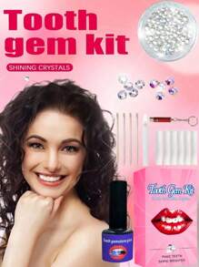 150 piezas Kit autoadhesivo de gemas dentales DIY, Set de joyería de decoración dental con cristales brillantes, accesorios dentales removibles y resistentes, joyas de moda brillante para estilo hip hop, gótico, Y2K, Halloween