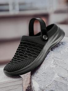 Women's Mesh Breathable Slip On Casual Shoes - Black - View 4