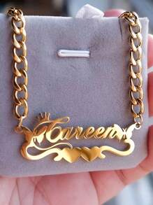 Personalized Stainless Steel Cuban Chain Necklace With Heart-Shaped And Butterfly Pendant - Custom Name Tag, Fashionable Accessory, Suitable For Men - Perfect Gift For Christmas Or Valentine's Day, Perfect For Christmas