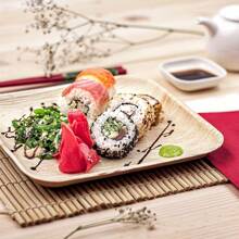 15/30pcs Disposable Square Palm Leaf Plates & Cutlery Set, 10-Inch Square Plate (5/10pcs) + 16cm Knife (5/10pcs) + 16cm Fork (5/10pcs), Plastic Alternative, Microwave Friendly, Suitable For Family Gatherings, Restaurants, Parties, Graduation Season, Serves 5/10 Guests