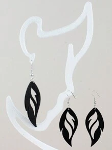 1 Pair Flame Shaped Earrings, Women's Party Accessories Black Fashion Flame Earring Pendants