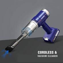 CascadeVac Odkurzacz bezprzewodowy o dużej mocy, podwójne zastosowanie w domu i samochodzie, mocne ssanie, odkurzacz ładowany przez USB, z różnymi akcesoriami, wielofunkcyjne narzędzie do czyszczenia szczelin