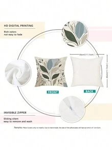 4pcs Bohemian Floral Series Polyester Plush Throw Pillow Case Cushion Cover Set - Multicolor - View 3