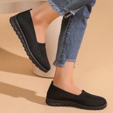 Women's Casual Shoes, Soft Sole, Lightweight, Breathable, Non-Slip, Slip-On - Black - View 3