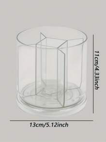 1 件旋转化妆刷口红架，轻巧奢华女孩眉毛眼线透明梳妆台收纳盒化妆品收纳盒返校