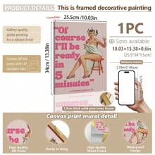 1pc, Canvas Hanging, Framed, Art Deco Vintage Poster - "Of Course I'll Be Ready In 5 Minutes" Canvas Wall Art Print, Humorous Bathroom And Bedroom Decor, Art Fiction Themed Poster Aesthetic - Multicolor - View 11