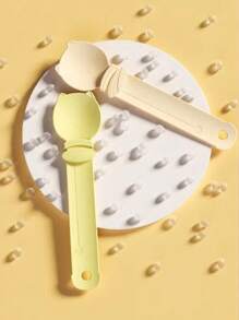 1 件软挤压宠物食品分配器 - 长柄湿食喂食器，塑料宠物零食勺，猫粮喂食工具（不含猫粮）