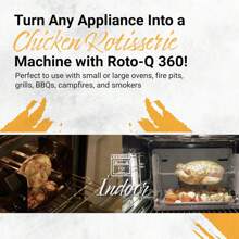 ROTO-Q 360 Kit de asador inalámbrico para parrillas, hornos, ahumadores, acero inoxidable, tostador de asador no eléctrico, barbacoa de gas y carbón – Hervidor de huevo verde Kamado Joe -