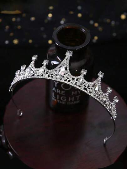 1pc Women's Stylish Princess Crown Rhinestone Headband, Elegant Birthday Hair Accessory,Hair Accessories,Tiara Costume Crown Hair Garland Headpiece, Tiara Crown, Wedding, Bridesmaids Gifts, Looks Of Party