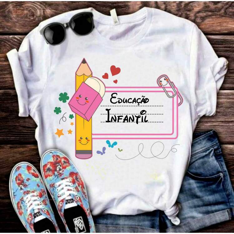 Camisa Educação Infantil Camiseta T-Shirt Blusa CA992 - Branco - Visão 1