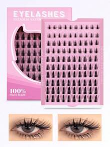 GROINNEYA 80/100 件 C 卷漫画睫毛延长动漫角色扮演尖刺假睫毛 DIY 单根假睫毛化妆工具簇状睫毛湿妆风格睫毛簇、睫毛簇、单根睫毛、睫毛、假睫毛 - C - 查看 3