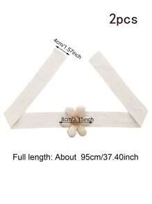 1pc/2pcs/4pcs-2pcs (Beige + Brown) Nordic Minimalist 3D Floral Children Window Curtain Tie Backs, Car Curtain Tiebacks, Mosquito Net Binding Ropes