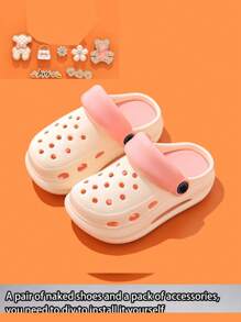 Kids Thick Sole Hollow Out Summer Girls Casual Cute Pattern Indoor/Outdoor Fashionable Girl Sandals, Multifunctional Comfortable Non-Slip Beach Shoes EVA Soft Bottom Breathable Medium/Kids Garden Slippers