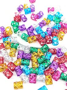 100Pcs Multicolour Hair Jewelry For Braids Dreadlocks Beads Hair Rings Hair Clips Adjustable Metal Cuffs For Hair Braids Accessories, School Stuff, Hair Accerssories